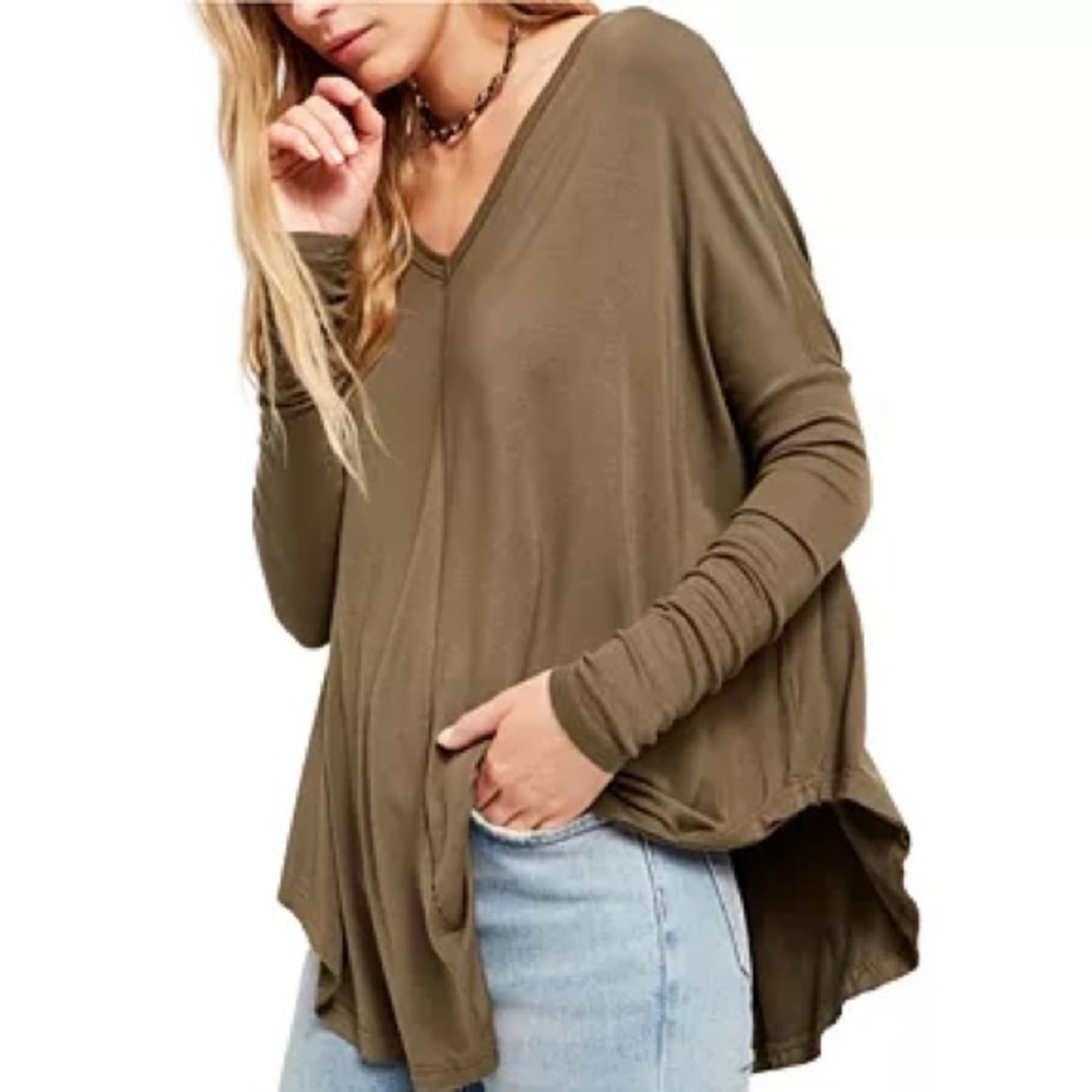 NWT Free People Moonshine Tunic Olive - Picture 1 of 3